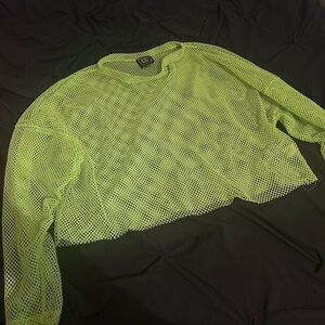 Vibrant Lime Mesh Crop Top